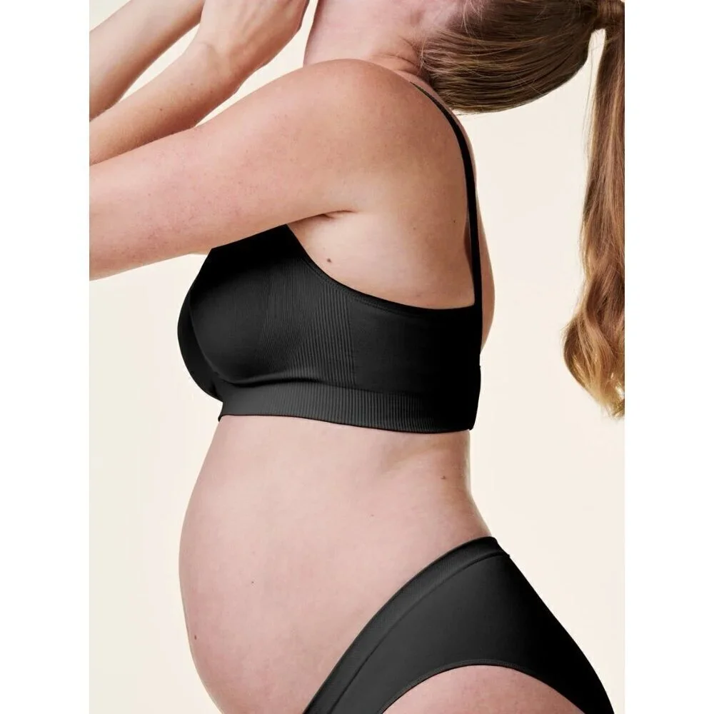 Bravado Womens Body Silk Seamless Nursing Bra Sz XL Black Wireless Seamless